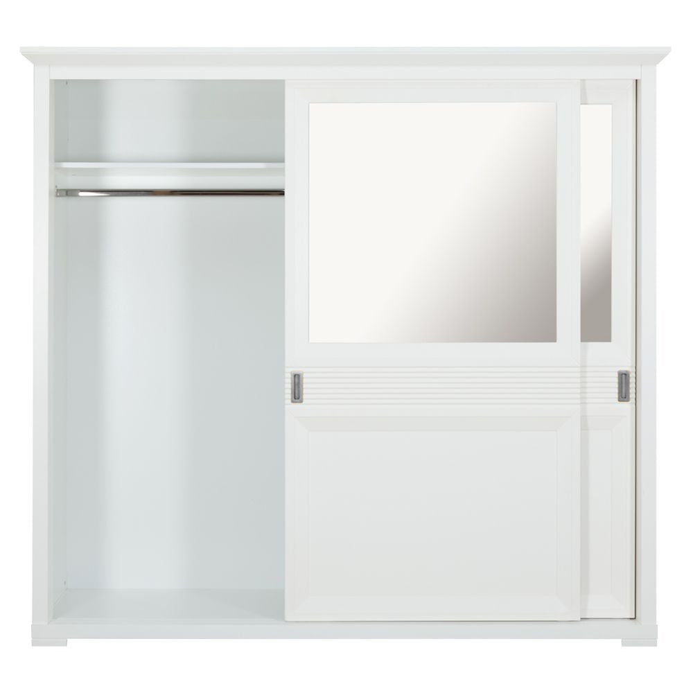 Set Dormitor Verona Bianco, Pat Cu Dimensiune saltea 160 X 200 Cm, 2 Noptiere Si Dulap