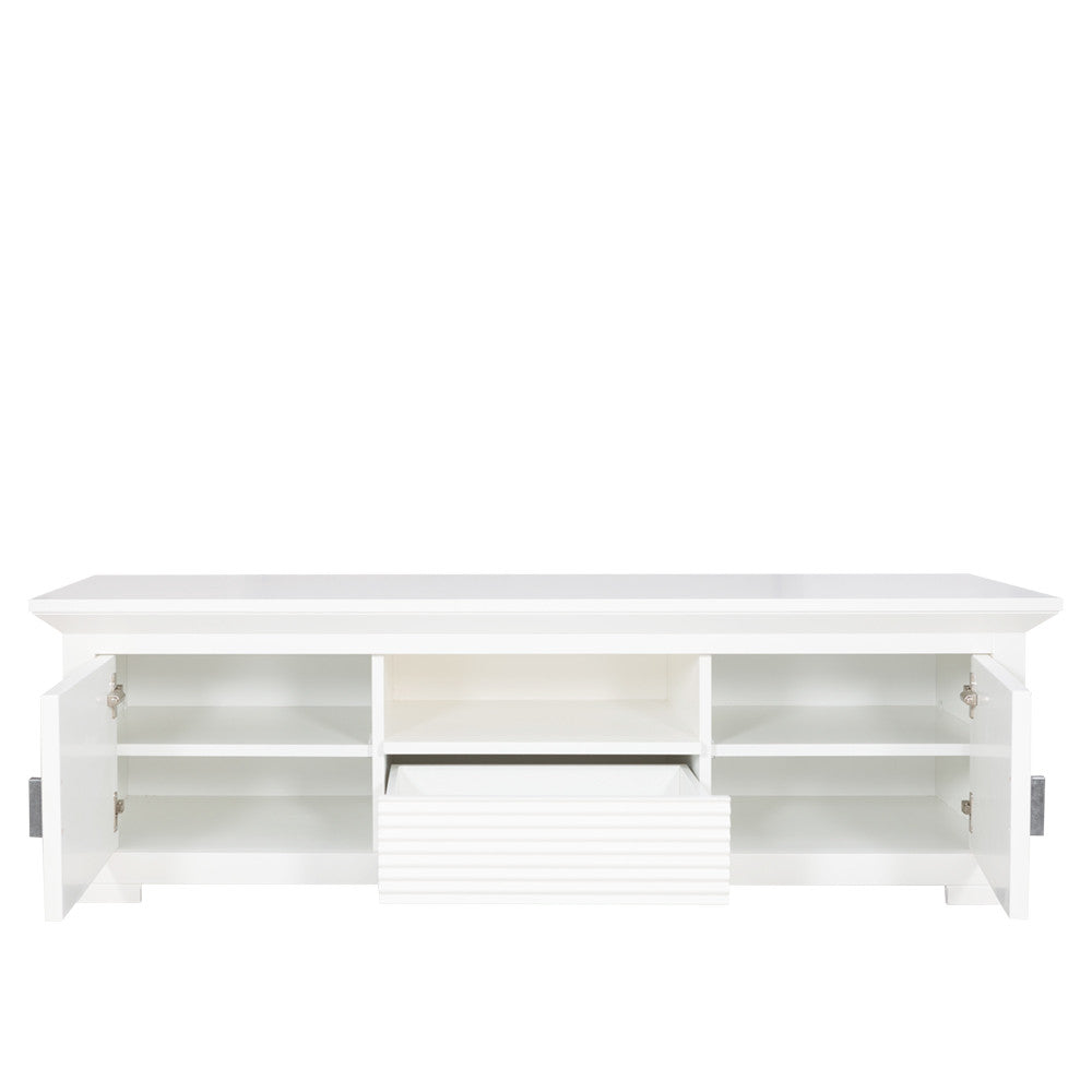 Comoda Tv Cu 2 Usi Si 1 Sertar Verona Bianco Alb, 154 Cm