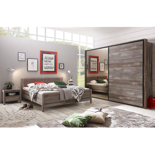 Set Dormitor Moonstone, Driftwood, Pat Cu Dimensiune saltea 180 x 200 cm