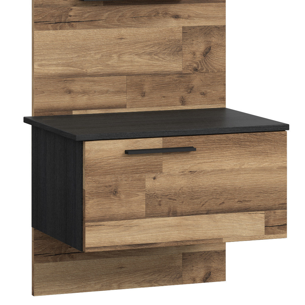 Set 2 noptiere Jakarta, Stejar Structurat, 57.9  Cm