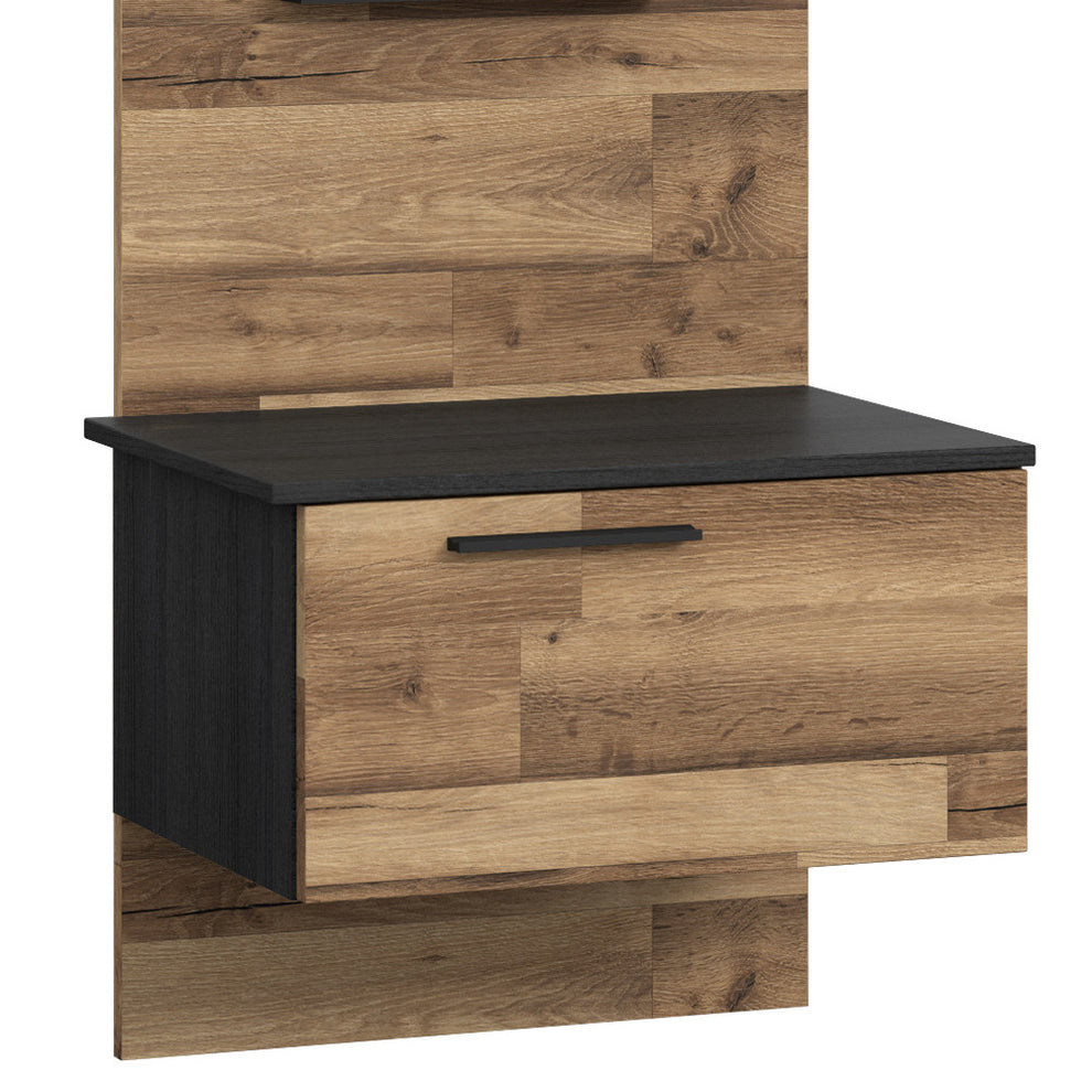 Set 2 noptiere Jakarta, Stejar Structurat, 57.9  Cm