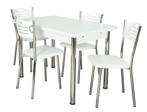 Set Masa Extensibila cu 4 Scaune  Artemis, Alb