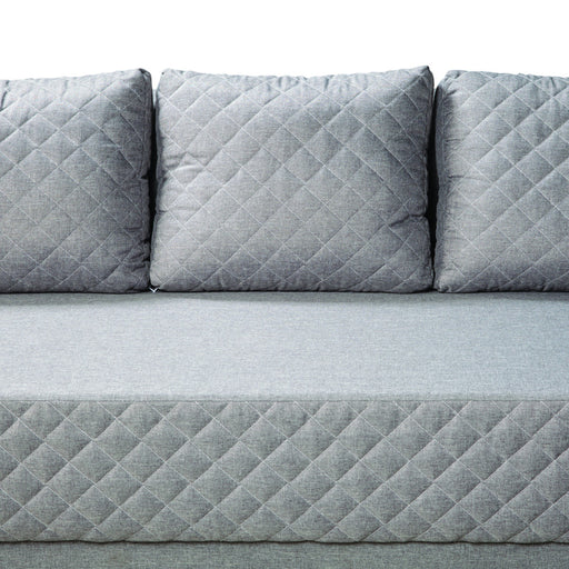Canapea Extensibila Karla, 3 Locuri, Click Clack, Cu Lada De Depozitare, Argintiu, 212 x 95 x 79 Cm