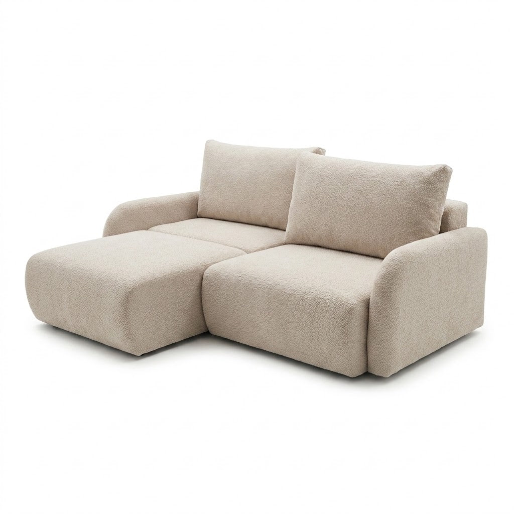 Canapea Extensibila Cu Lada Depozitare Rondo, Crem, 235 Cm