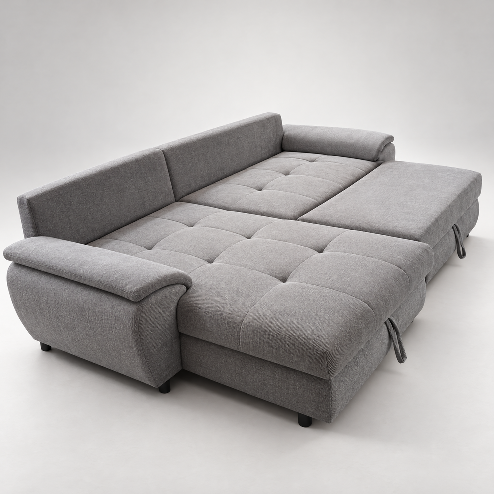 Coltar Extensibil Stanga Venus, 5 Locuri, Lada Depozitare, Gri,  290 Cm