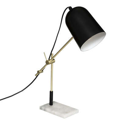 Lampa Marble, Negru Si Auriu, H40 Cm