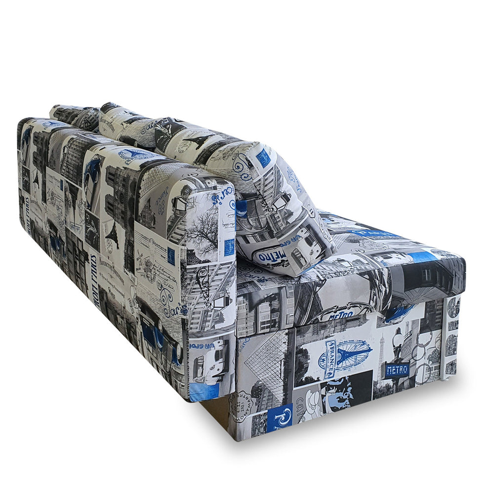 Canapea Extensibila Cu Lada Depozitare Vario Paris, Multicolor, 191 x 98 x 80 Cm