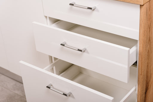 Bucatarie Primo, Alb Lucios Si Natur, Front Mdf, 261.1 X 220 X 60 Cm