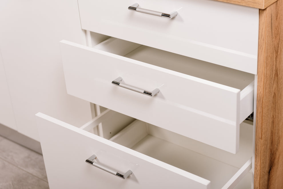 Bucatarie Primo, Alb Lucios Si Natur, Front Mdf, 261.1 X 220 X 60 Cm