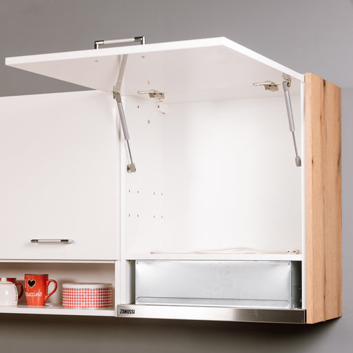 Bucatarie Primo, Alb Lucios Si Natur, Front Mdf, 261.1 X 220 X 60 Cm