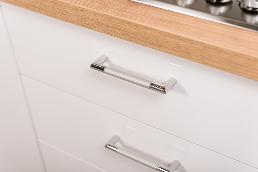 Bucatarie Primo, Alb Lucios Si Natur, Front Mdf, 261.1 X 220 X 60 Cm