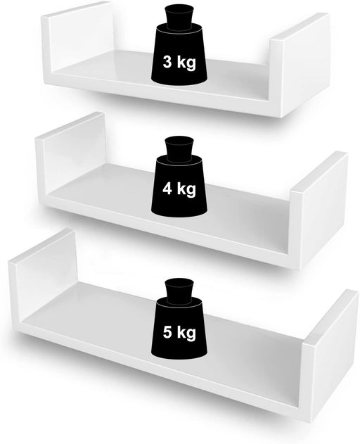 Polita White, Alb, 40 x 9 x 10 Cm