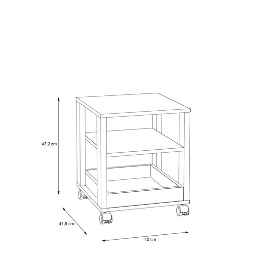 Masuta Cu Rotile Clarity, Gri Wolfram, 40 x 47.2 x 41.6 Cm