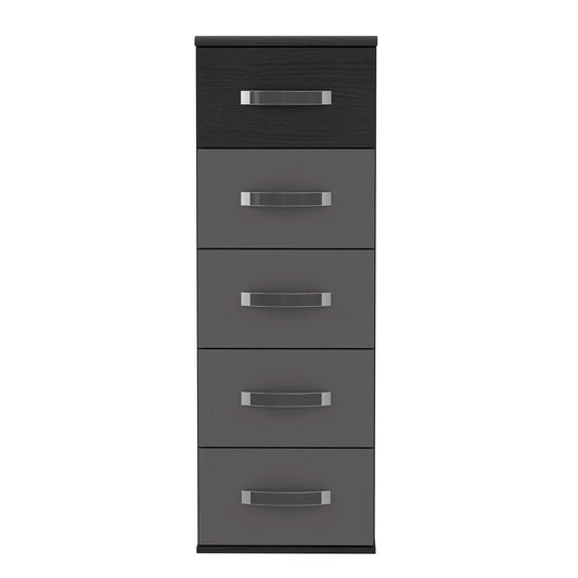 Comoda Delice, Gri Wolfram Uni Si Stejar Negru, 40.4 Cm
