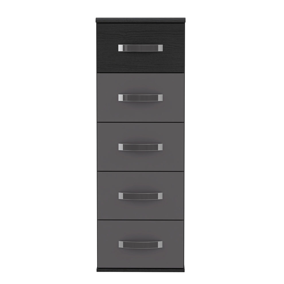 Comoda Delice, Gri Wolfram Uni Si Stejar Negru, 40.4 Cm