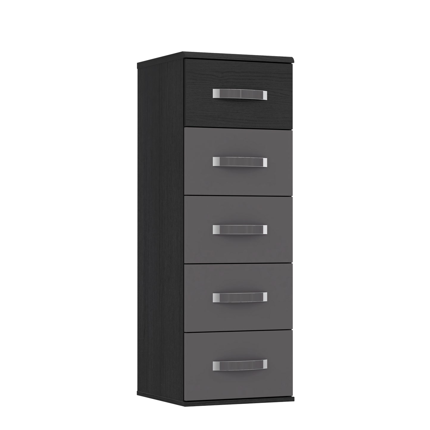 Comoda Delice, Gri Wolfram Uni Si Stejar Negru, 40.4 Cm