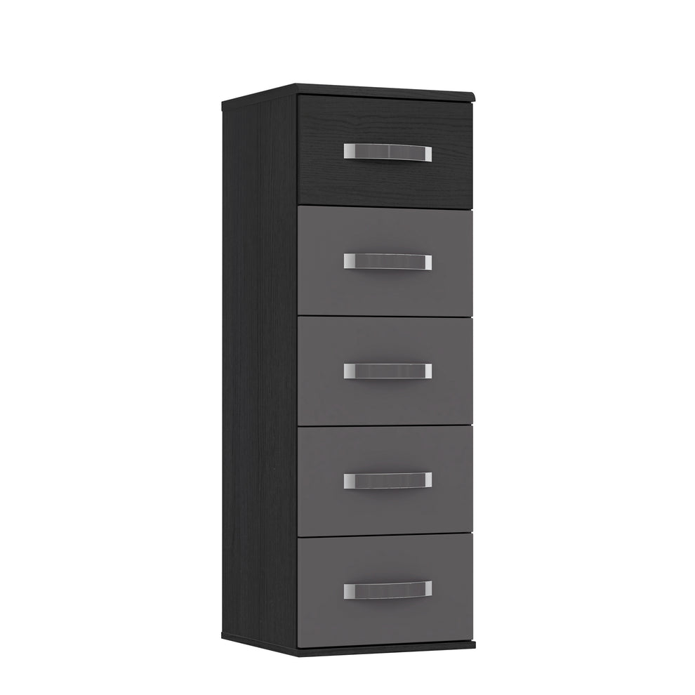 Comoda Delice, Gri Wolfram Uni Si Stejar Negru, 40.4 Cm