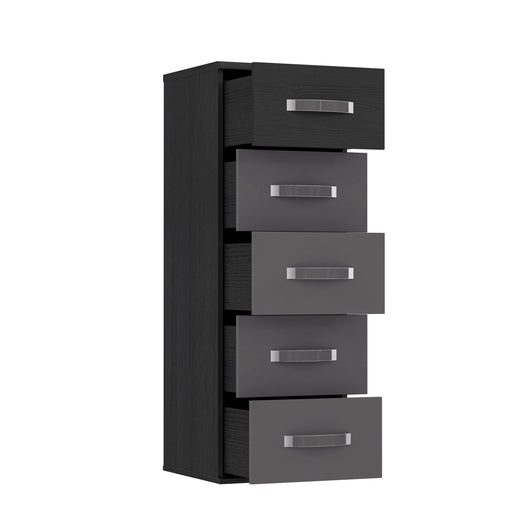 Comoda Delice, Gri Wolfram Uni Si Stejar Negru, 40.4 Cm