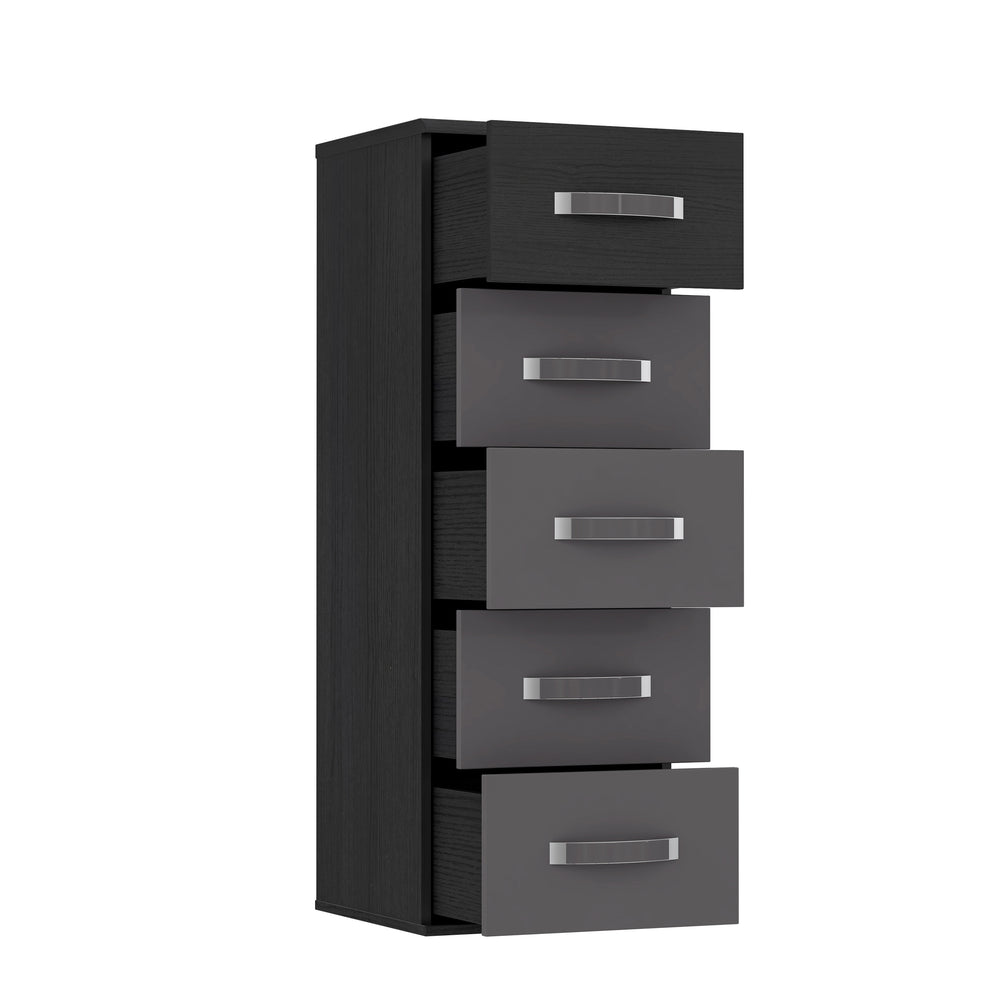 Comoda Delice, Gri Wolfram Uni Si Stejar Negru, 40.4 Cm