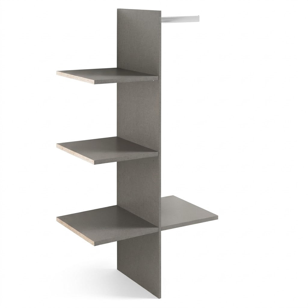 Sistem Cu Polite Dove, Gri Si Argintiu Natur, 158 x 82.7 x 48 Cm