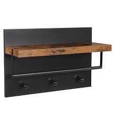 Polita Perete Vintage, Negru, 60 x 21.5 x 40 cm