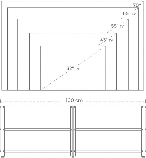 Stand TV Vintage, 160 x 39.2 x 50 cm