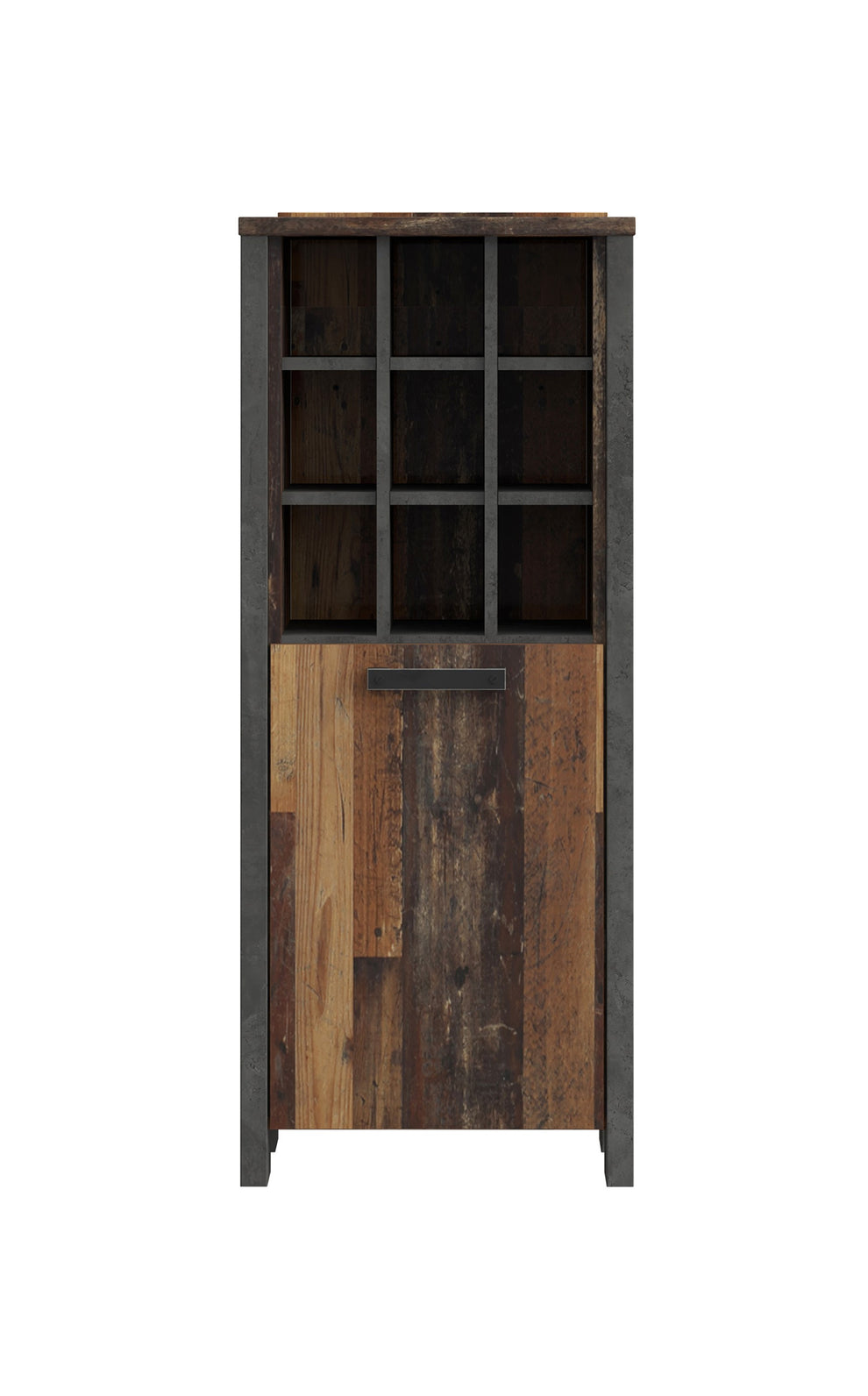 Masa Bar Clif, Lemn Vintage Si Beton Optic Gri Inchis, 151.5 x 118.3 x 47.3 Cm