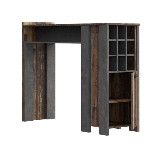 Masa Bar Clif, Lemn Vintage Si Beton Optic Gri Inchis, 151.5 x 118.3 x 47.3 Cm