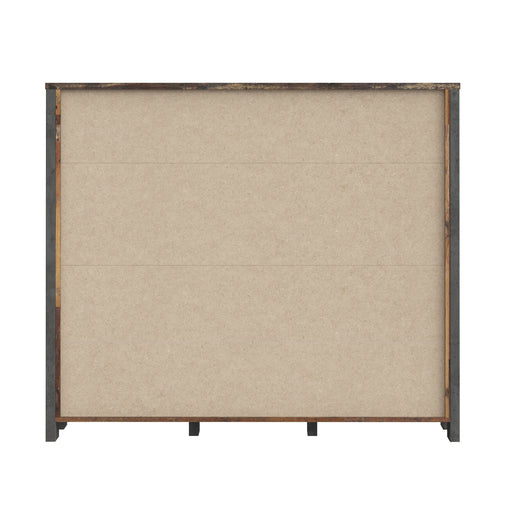 Etajera Bar Clif, Lemn Vintage Si Beton Optic Gri Inchis, 136.4 Cm
