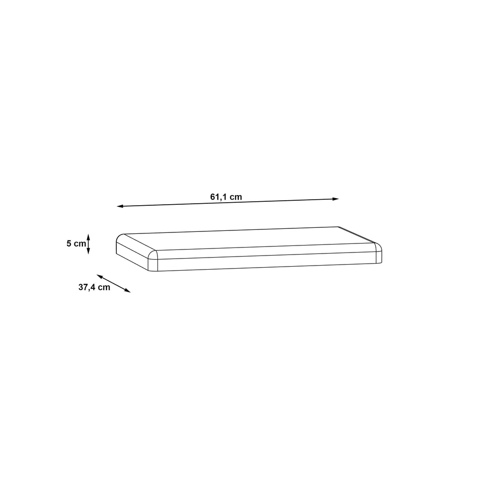 Bancheta Garderoba High Rock, Negru, 61.1 x 5 x 37.4 Cm