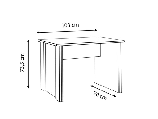 Birou Clif, Lemn Vintage Si Beton Optic Gri Inchis, 103 Cm