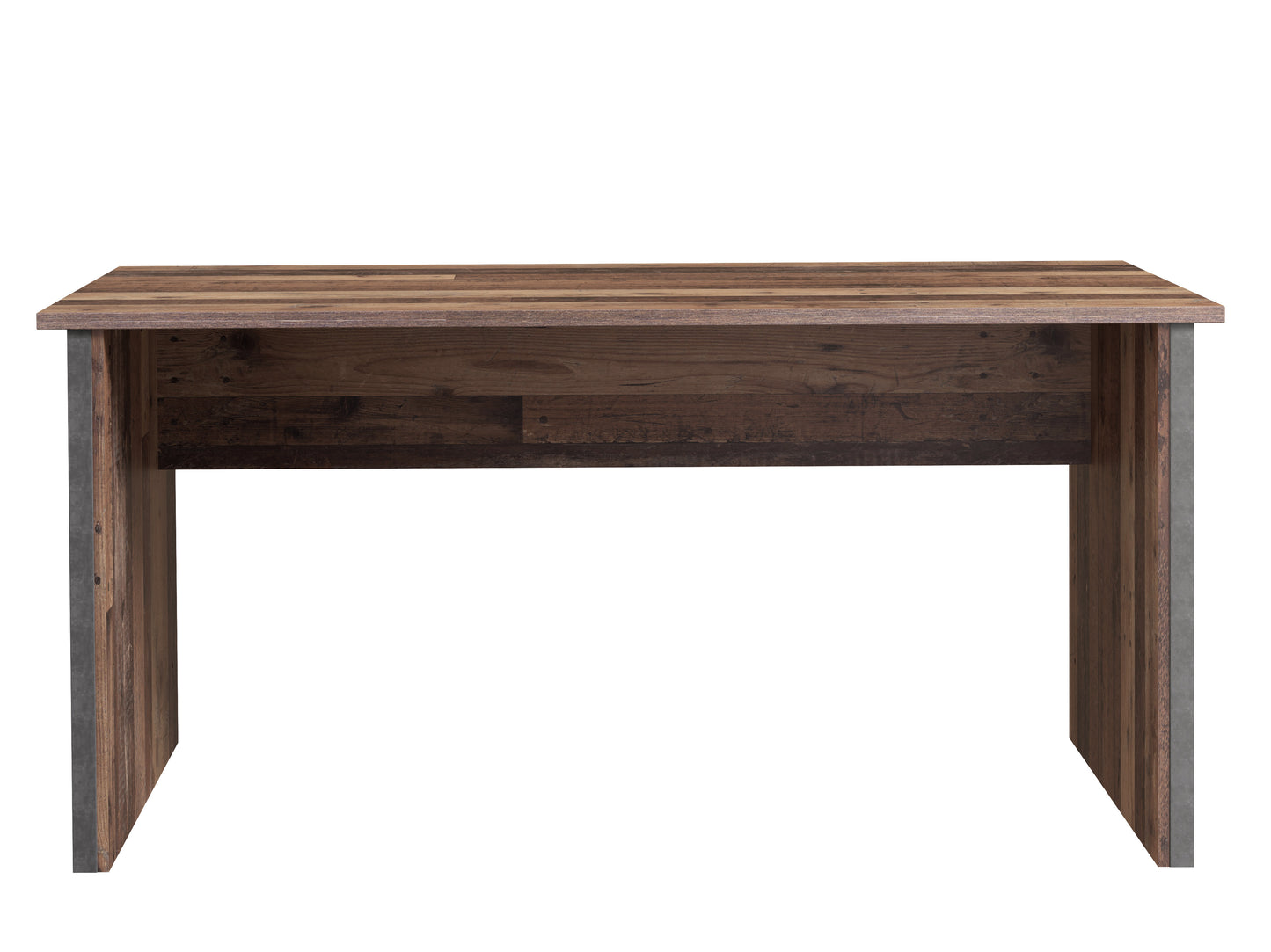 Masa Birou Clif, Lemn Vintage Si Beton Optic Gri Inchis, 153 x 70 x 73.5 Cm, Stil Rustic