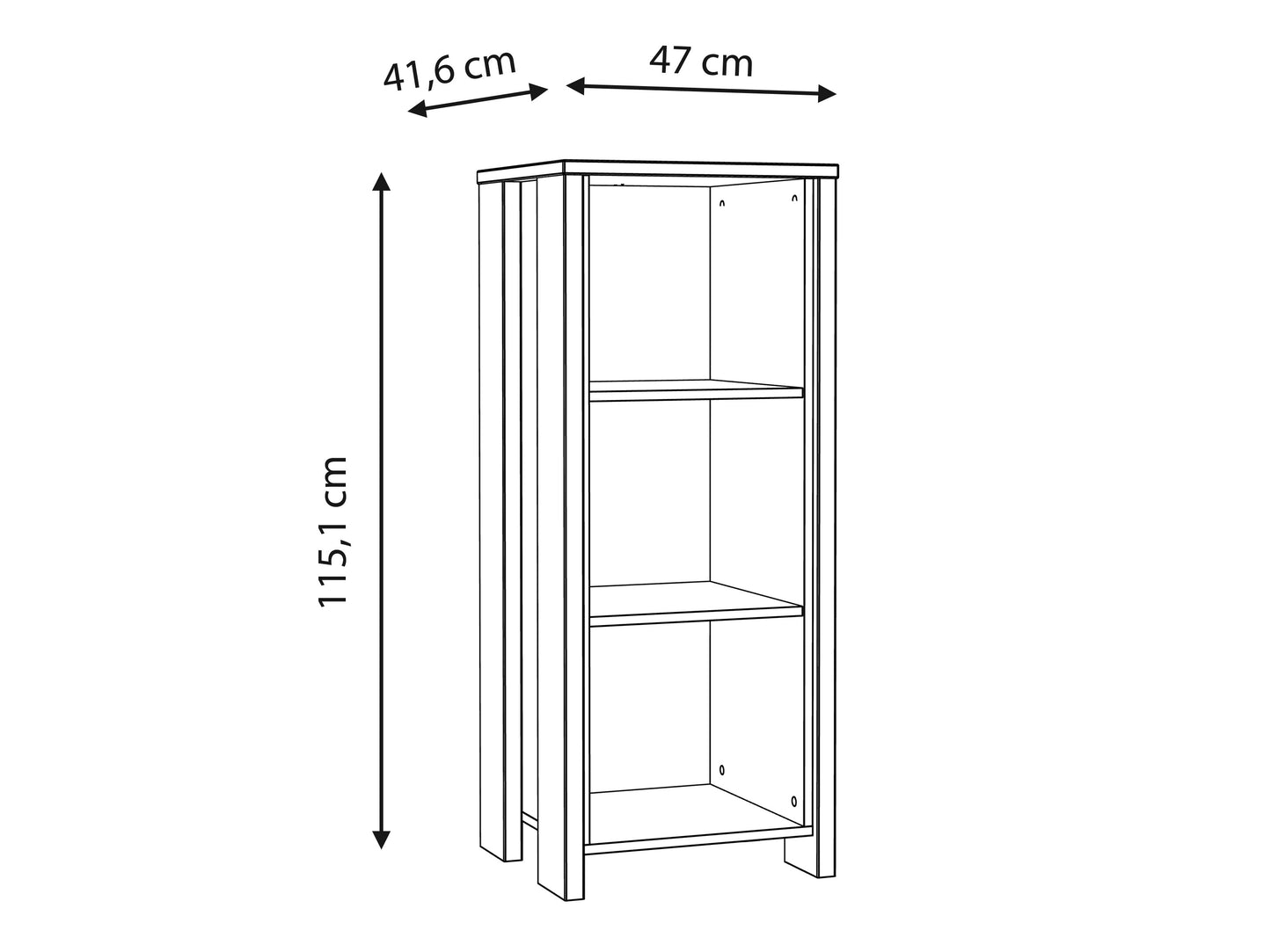 Etajera Clif, Lemn Vintage Si Beton Optic Gri Inchis, 47 Cm