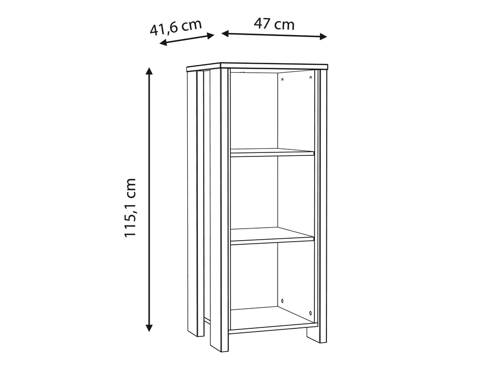 Etajera Clif, Lemn Vintage Si Beton Optic Gri Inchis, 47 Cm