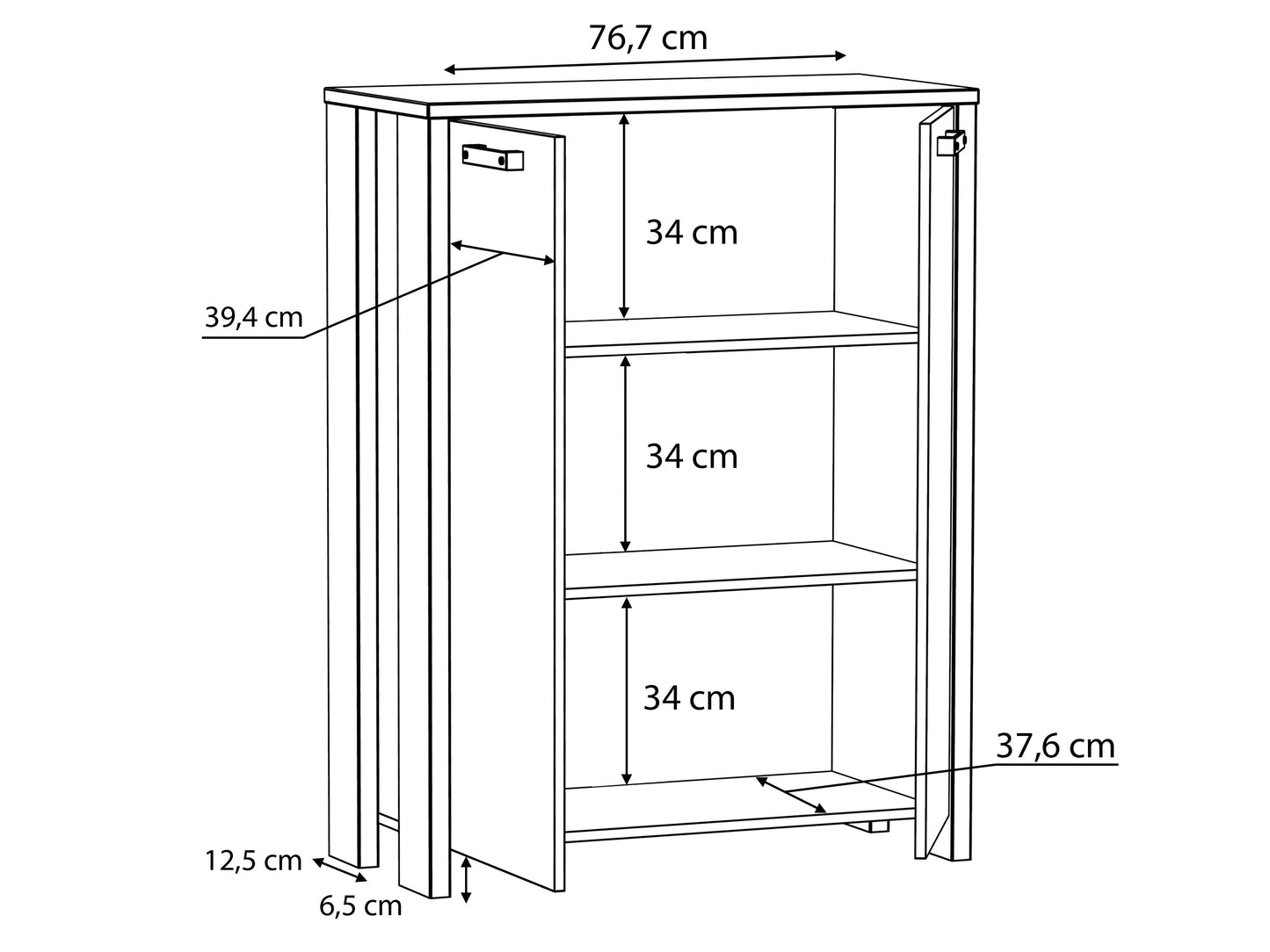 Comoda Clif, 2 Usi, Lemn Vintage si Beton Optic Gri Inchis, 86.7 Cm