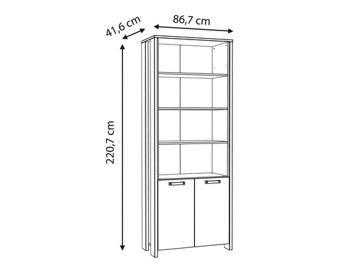 Etajera Clif, Lemn Vintage Si Beton, 86.7 Cm