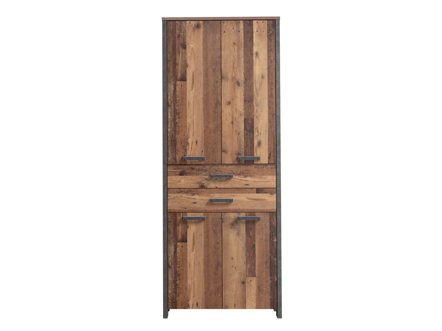 Dulap Clif, Lemn Vintage Si Beton Optic Gri Inchis, 86.7 Cm