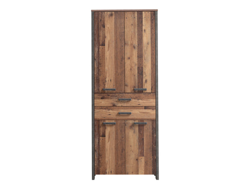 Dulap Clif, Lemn Vintage Si Beton Optic Gri Inchis, 86.7 Cm