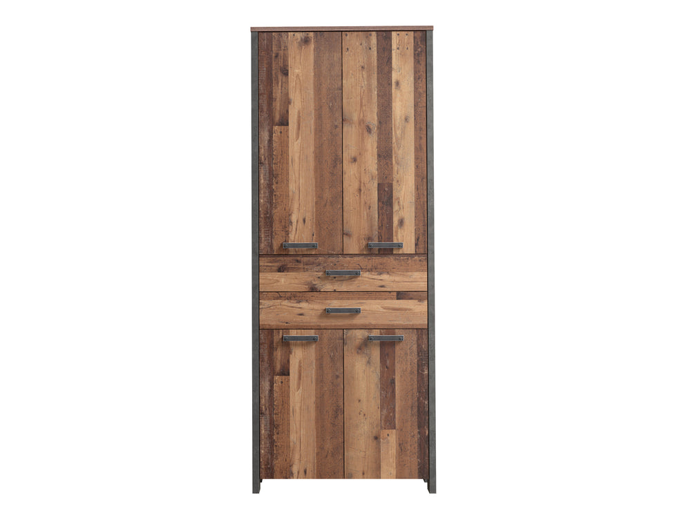 Dulap Clif, Lemn Vintage Si Beton Optic Gri Inchis, 86.7 Cm
