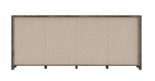Bufet cu 3 usi si 4 sertare Clif, Lemn Vintage si Beton Optic Gri Inchis, 206.1 x 86,3 x 41,6 Cm