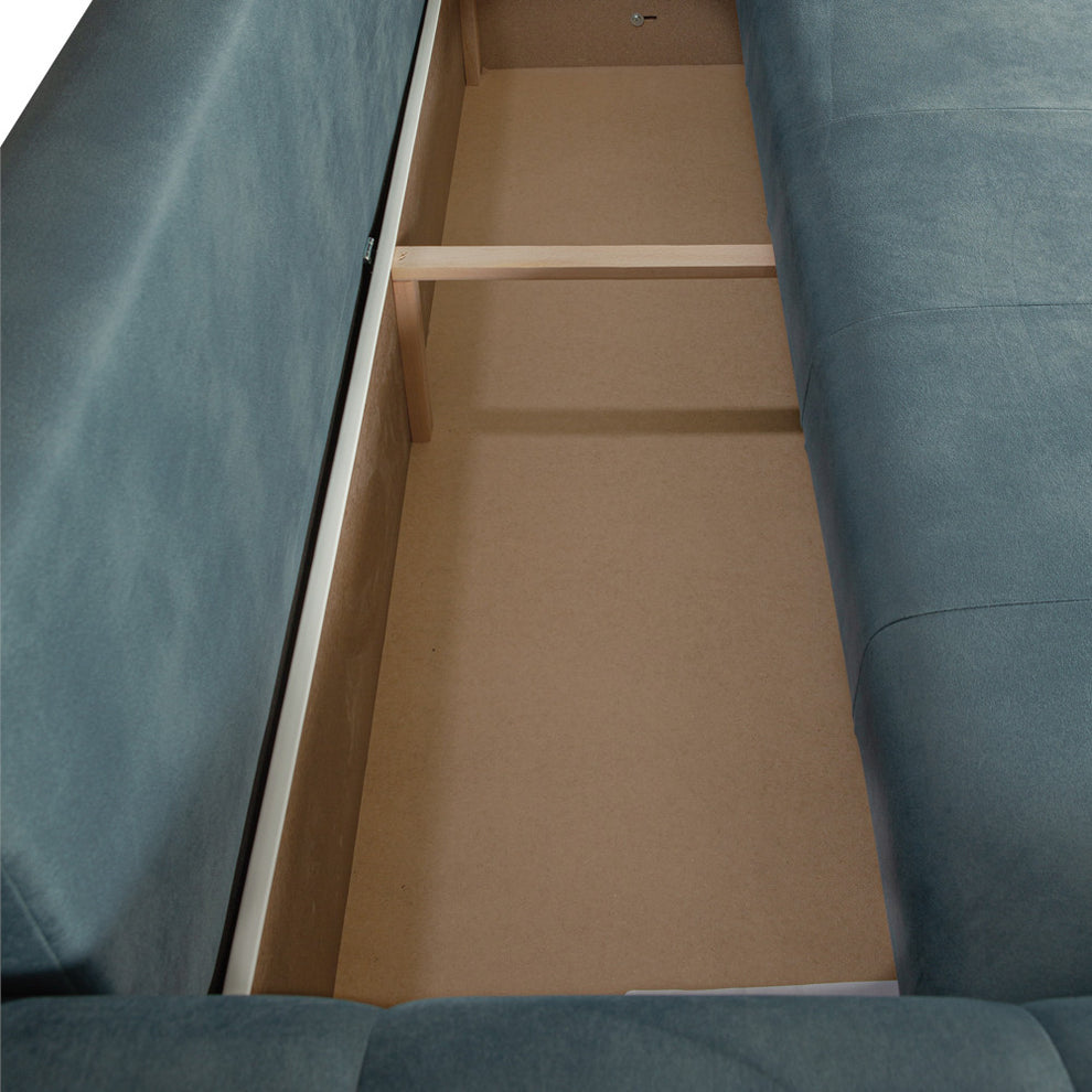 Canapea Extensibila Cu Lada Depozitare Dreamer, Albastru, 260 x 110 x 100 Cm