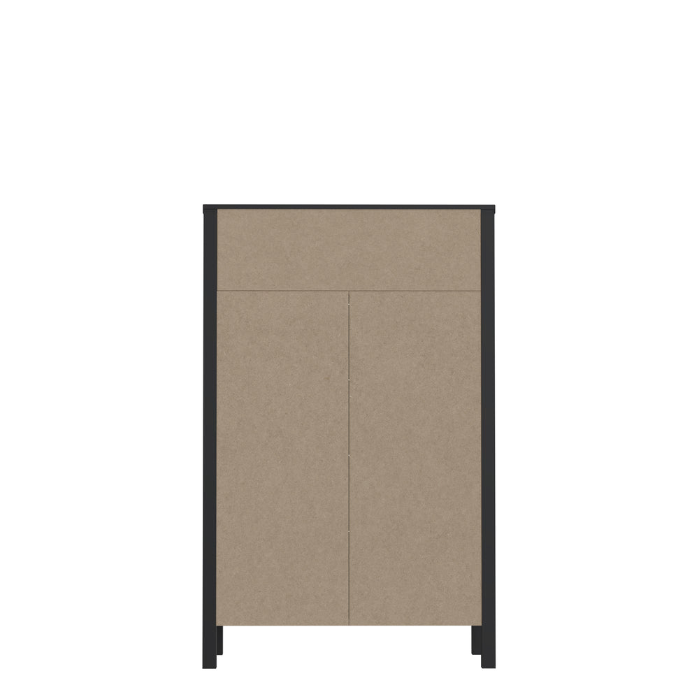 Comoda 4 Sertare High Rock, Negru Si Stejar Riviera, 69.8 Cm