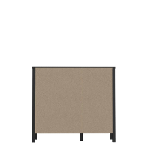 Comoda High Rock, 1 Usa, Negru Si Stejar Riviera, 93.3 Cm