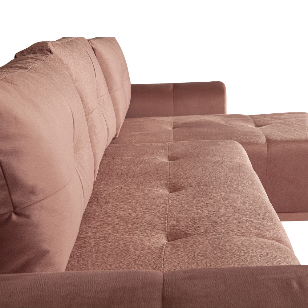 Coltar Extensibil Cu Lada Dreamer, Interschimbabil Stanga/Dreapta, Roz, 290 x 162 x 100 Cm