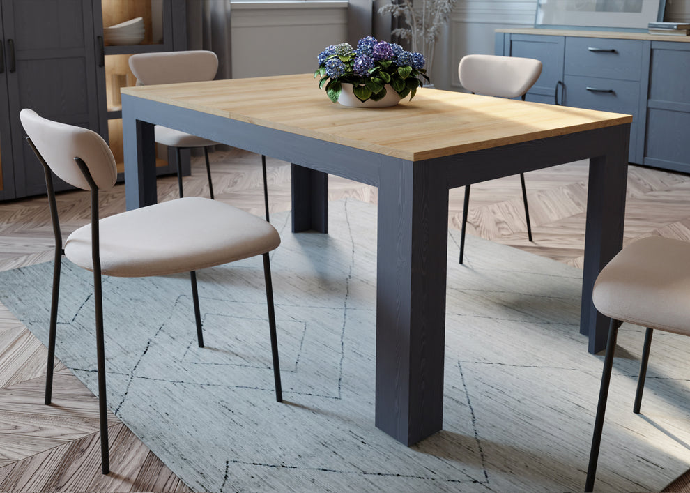Masa Extensibila Boho, Stejar Riviera Si Stejar Bleumarin, 160/206.6 x 78.2 x 90.2 Cm