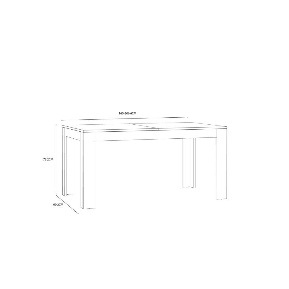 Masa Extensibila Boho, Stejar Riviera Si Stejar Bleumarin, 160/206.6 x 78.2 x 90.2 Cm