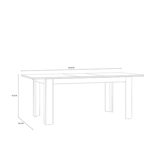 Masa Extensibila Boho, Stejar Riviera Si Stejar Bleumarin, 160/206.6 x 78.2 x 90.2 Cm
