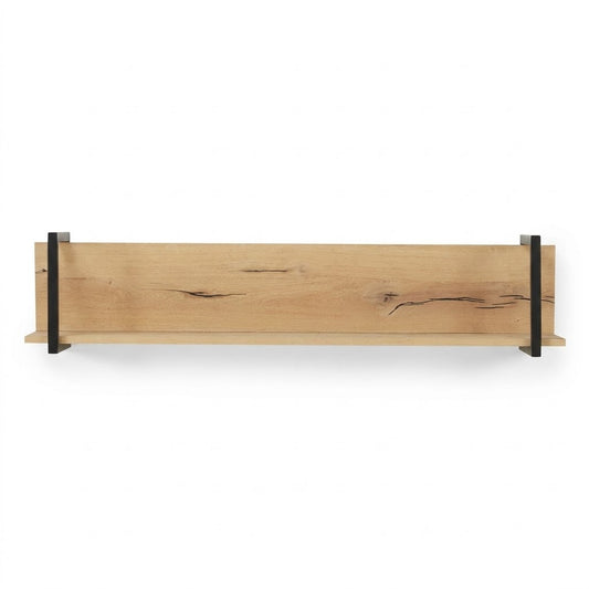 Polita Reno Smoked Oak, Furnir Din Lemn Masiv, 130 Cm