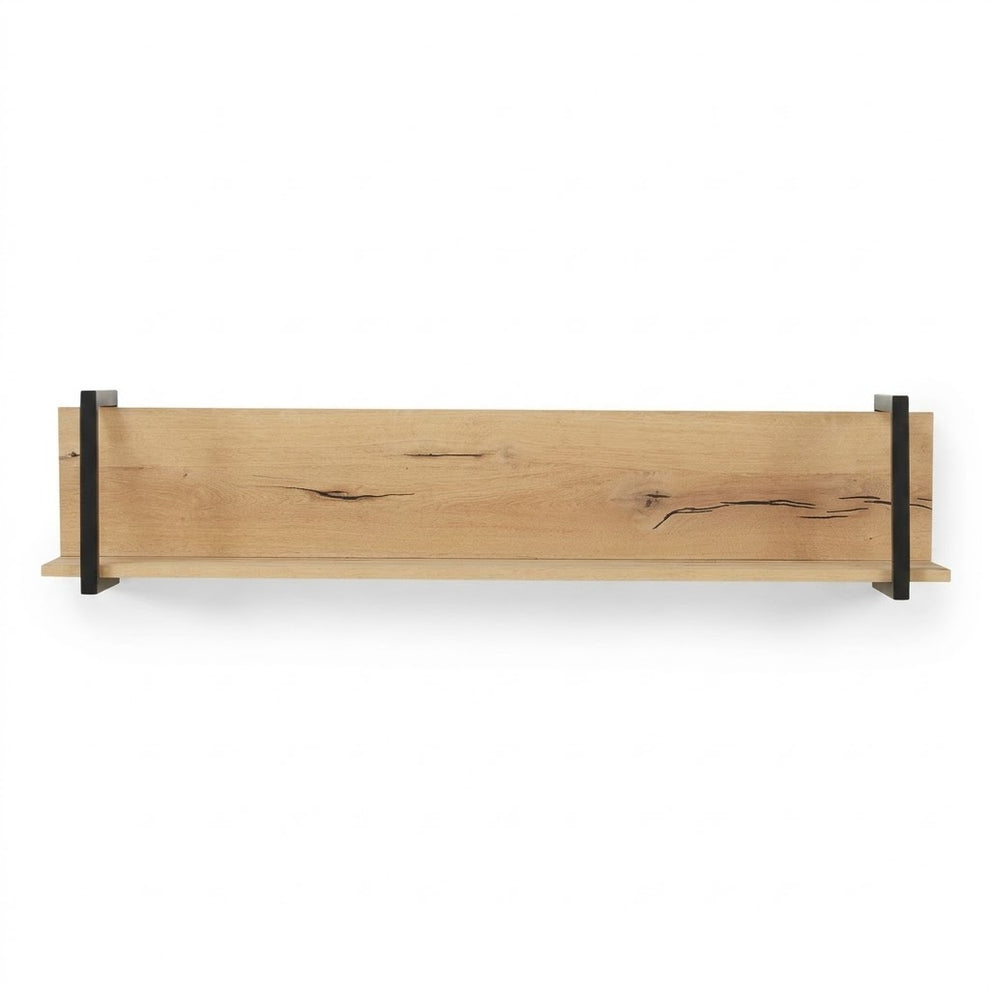 Polita Reno Smoked Oak, Furnir Din Lemn Masiv, 130 Cm