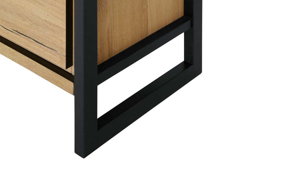 Comoda Tv Reno Smoked Oak, Furnir Din Lemn Masiv, 200 Cm